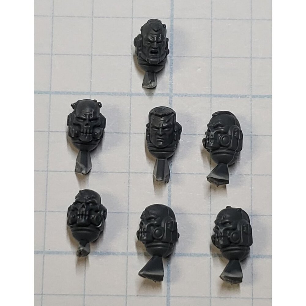 Warhammer 40k Space Marine Bits Primaris Reiver Bare Skull Heads w Sgt x7 Set